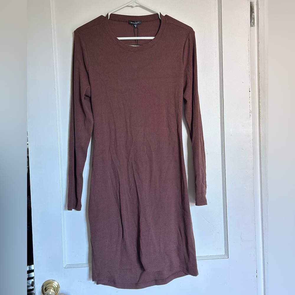 NWT Brown Bodycon Dress with Cut-Out detail